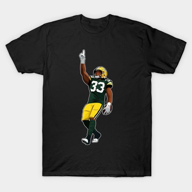 Aaron Jones #33 Celebrates T-Shirt by RunAndGow